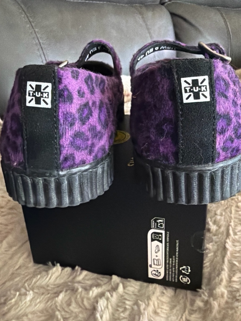 tuk Purple Leopard Print Mary Janes - Picture 4 of 6